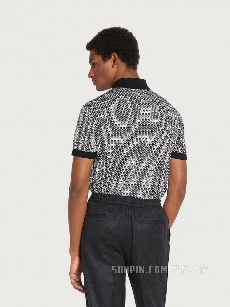 GANCINI提花短袖POLO衫