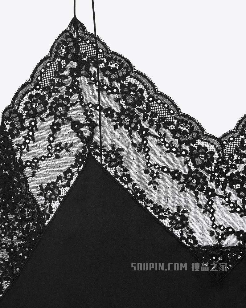 桑蚕丝缎面绉缎蕾丝睡衣
