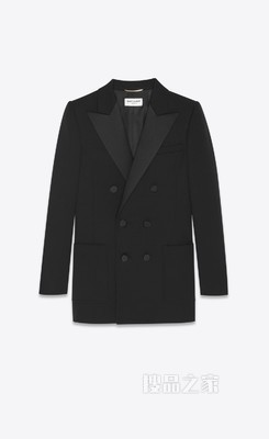Saint Laurent双排扣呢绒燕尾服夹克