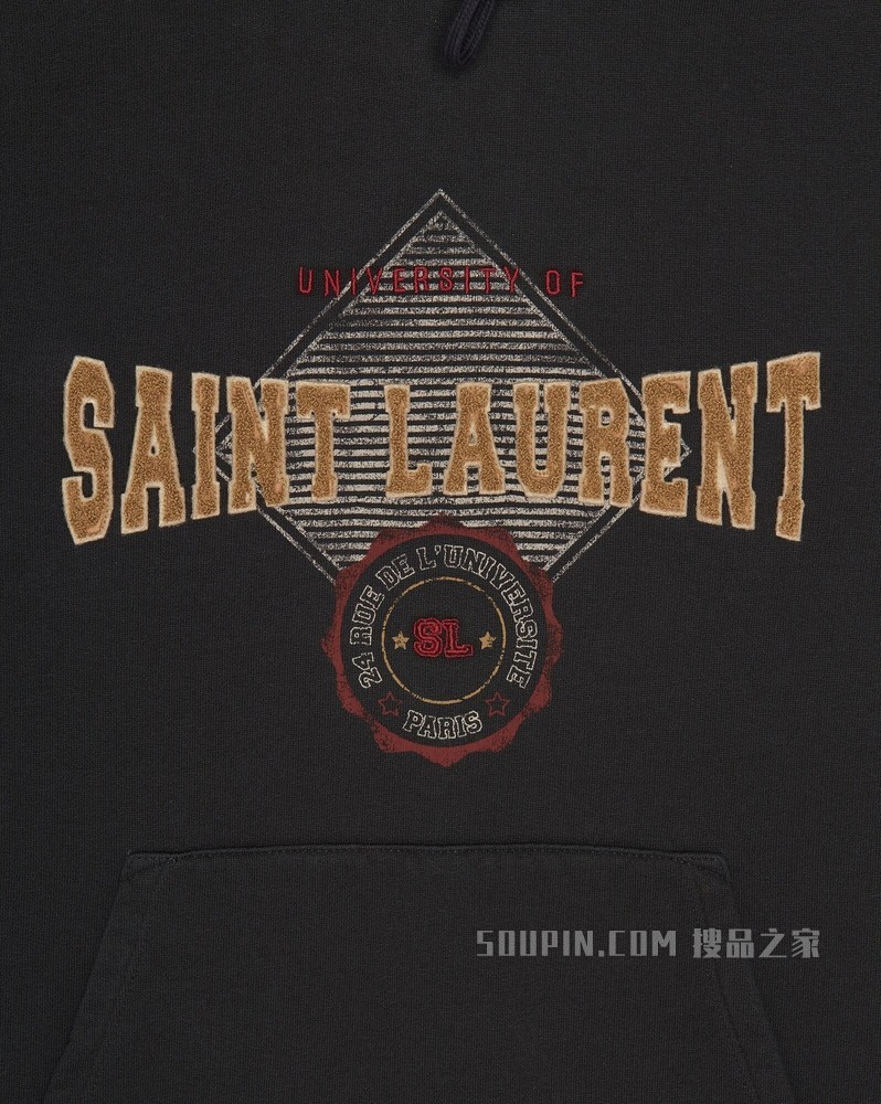 “Saint Laurent University”连帽衫