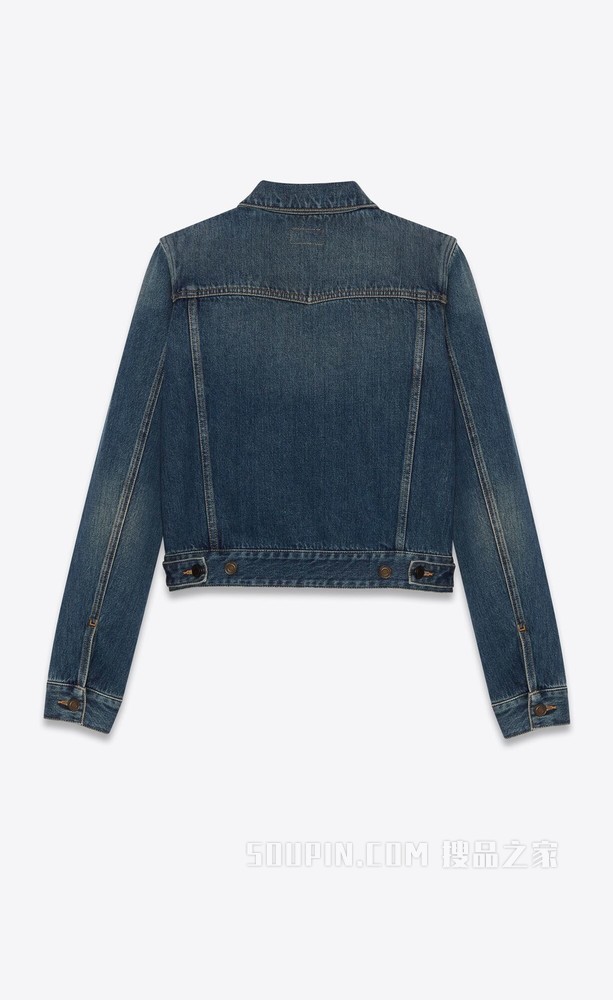 复古深蓝色经典牛仔夹克