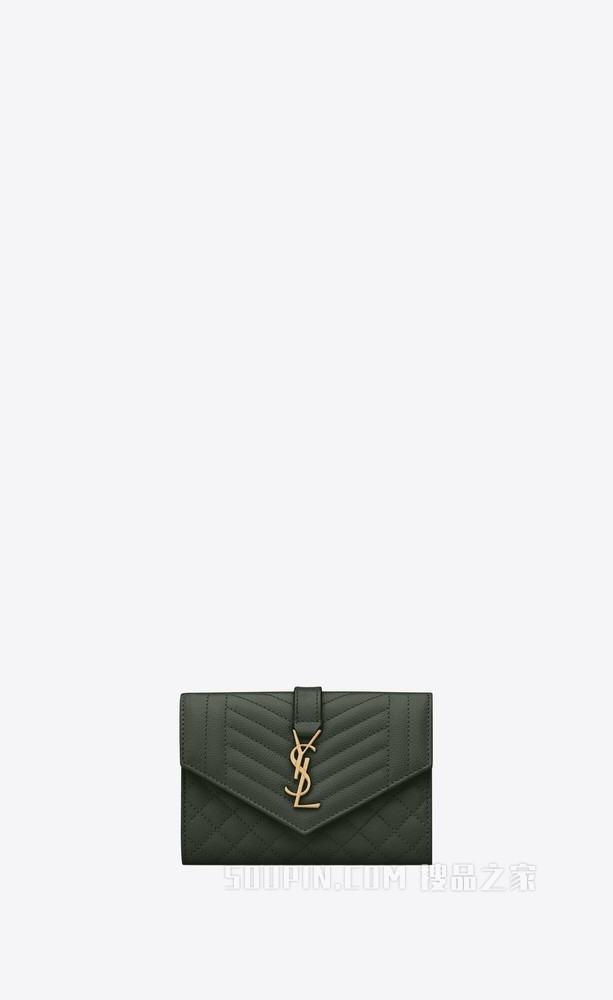 MONOGRAM小号MIX MATELASSÉ粒面压印皮革信封钱包