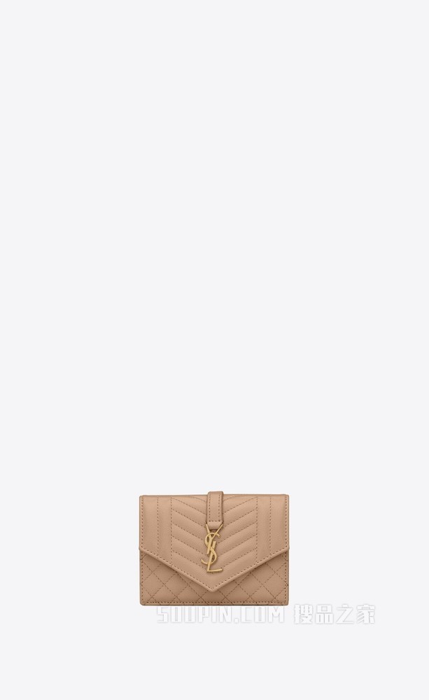 MIX QUILTED粒面皮革Monogram卡包