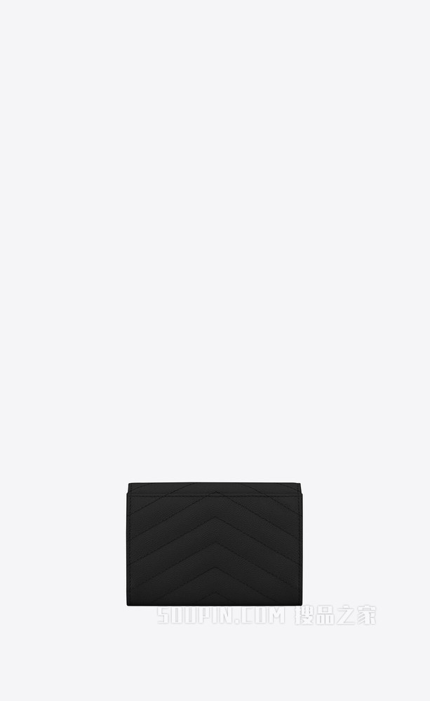 小号monogram黑色颗粒纹理长款钱包