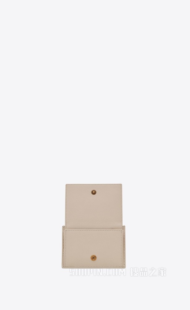 TINY MONOGRAM粒面皮革卡包
