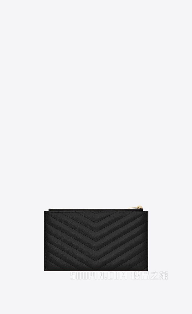 Monogram纹理绗缝皮革手拿包