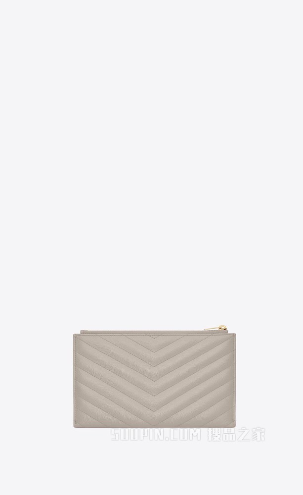 Monogram纹理绗缝皮革手拿包