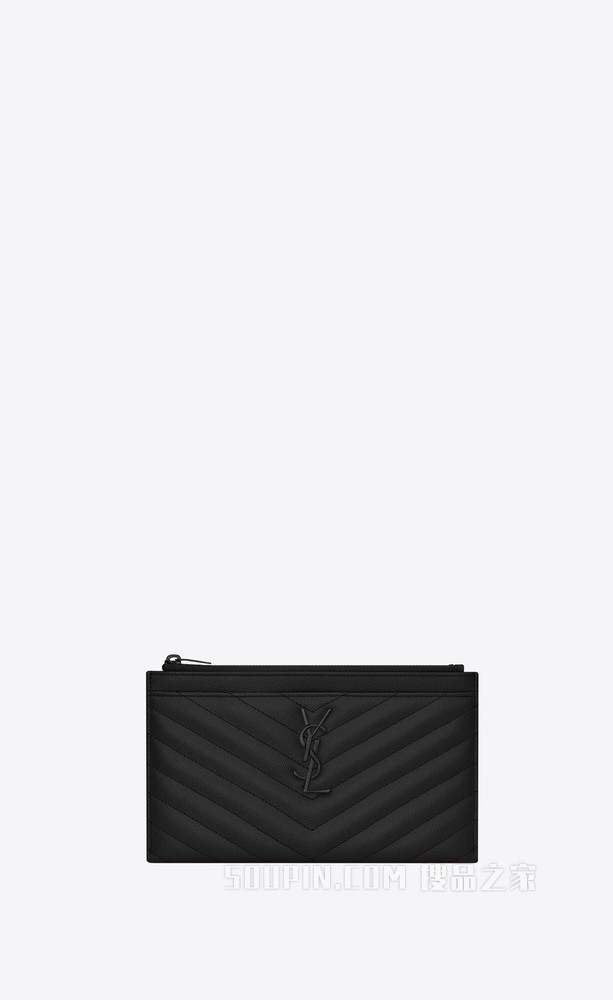 MONOGRAM 粒面压花真皮纸币钱袋
