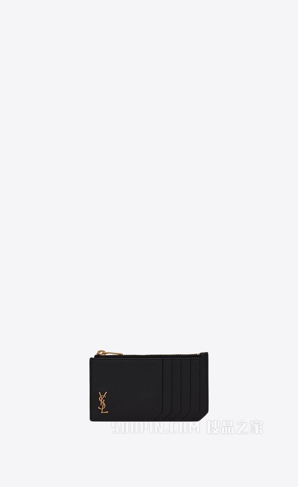 TINY MONOGRAM FRAGMENTS粒面皮革拉链卡包