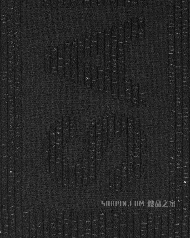 Saint Laurent标志羊毛提花和亮片围巾
