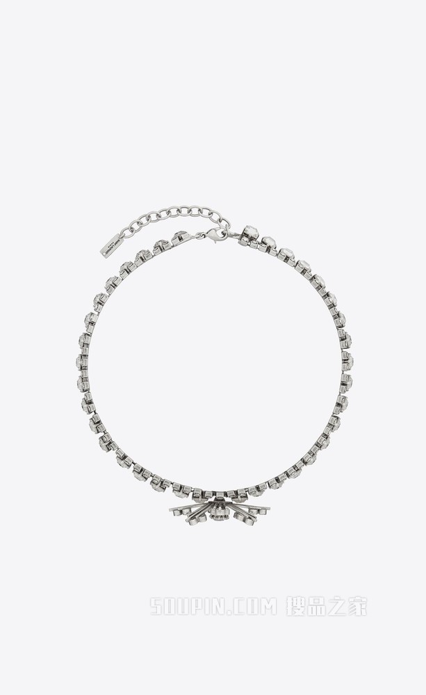 仿水晶雪花金属颈圈项链