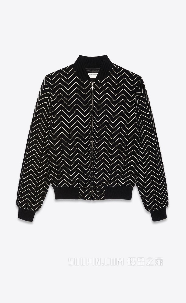 天鹅绒廓形飞行员夹克