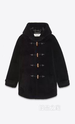 仿皮草粗呢外套