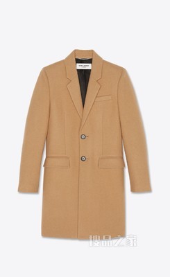 细沙羊毛毡大衣