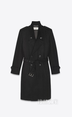 羊毛毡双排扣风衣