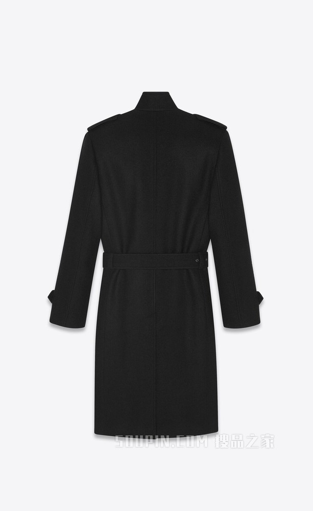 羊毛毡双排扣风衣