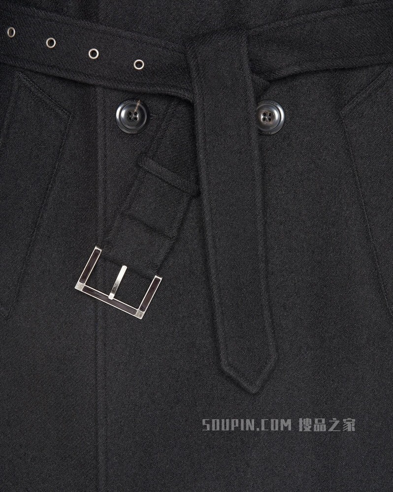 羊毛毡双排扣风衣
