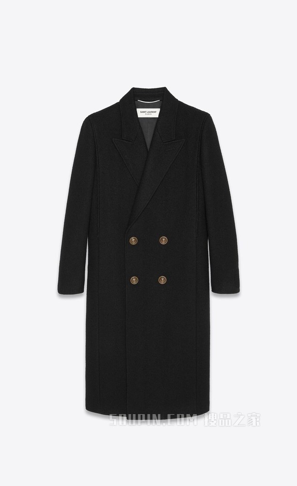 羊毛毡双排扣大衣