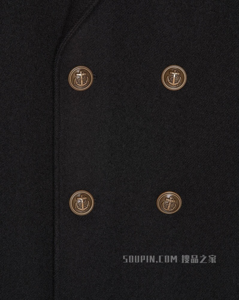 羊毛毡双排扣大衣