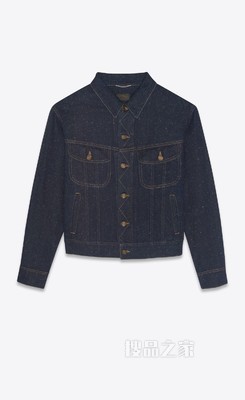 80年代风格斑点深色石洗牛仔夹克