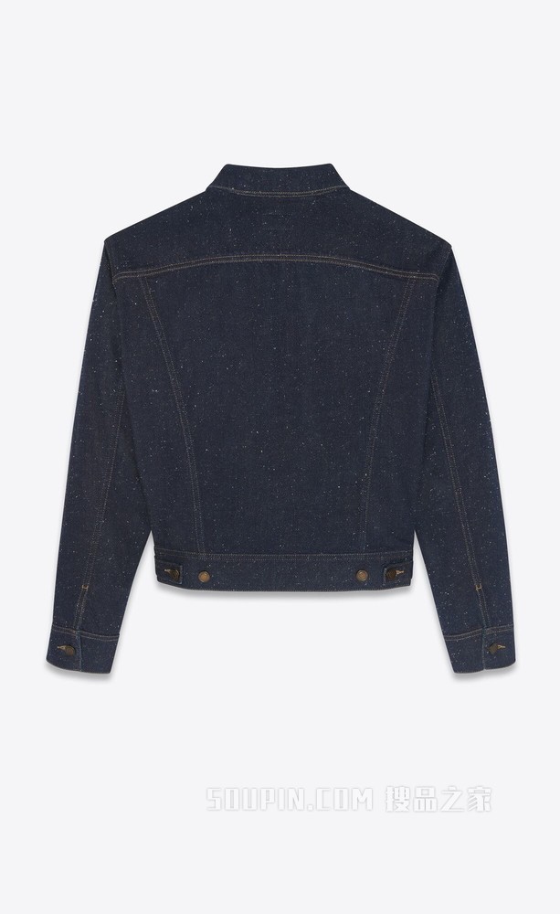 80年代风格斑点深色石洗牛仔夹克