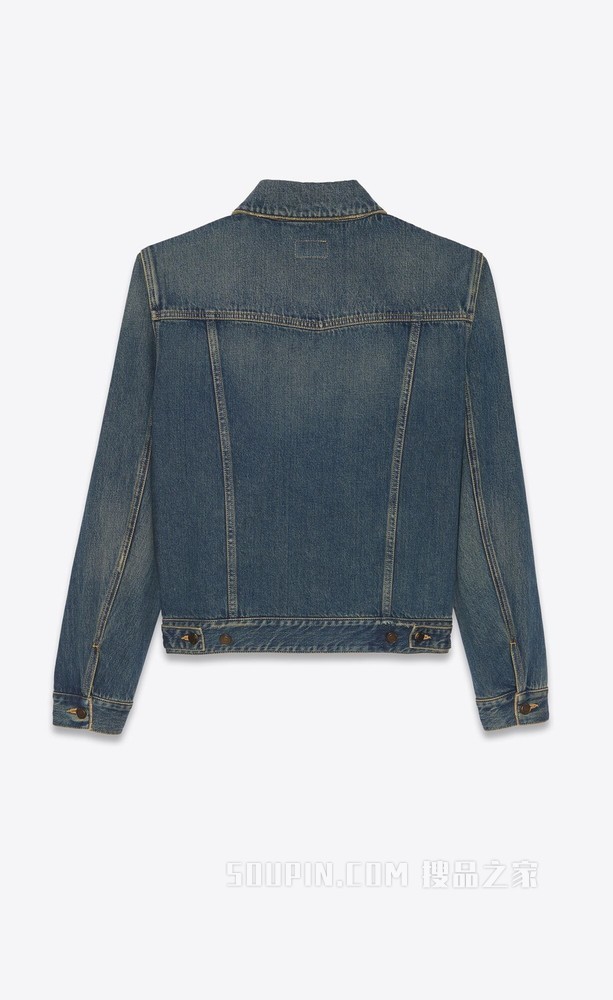 复古深蓝色经典牛仔夹克