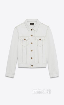 灰白色修身牛仔夹克