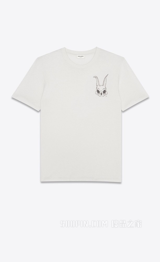 圣罗兰兔子骷髅T恤