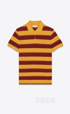 monogram条纹珠地棉polo衫