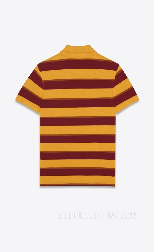 monogram条纹珠地棉polo衫