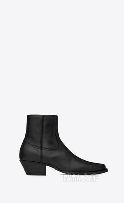 Lukas 40 黑色真皮及踝短靴