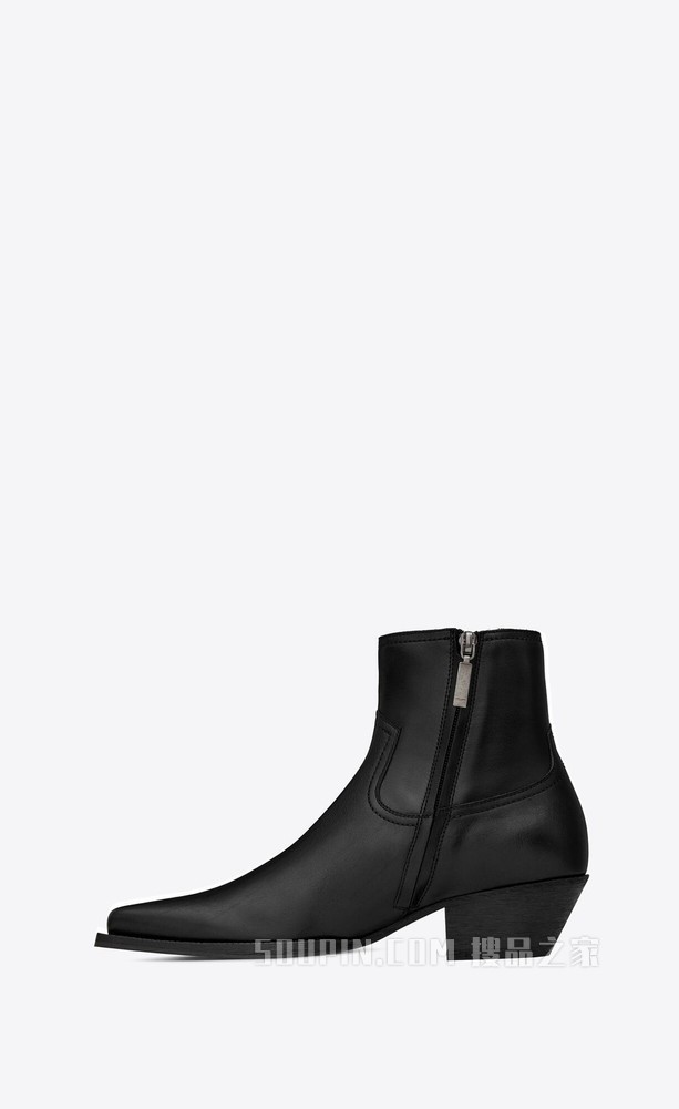 Lukas 40 黑色真皮及踝短靴
