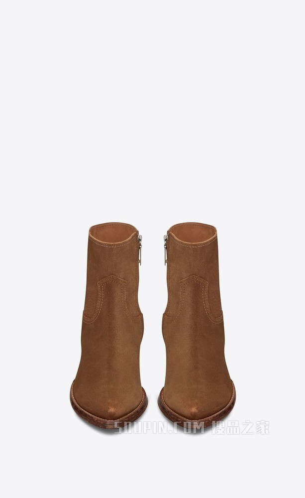 Lukas 榛色绒面材质及踝短靴