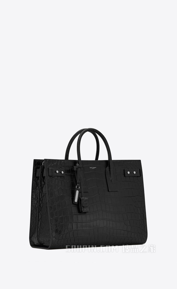 SAC DE JOUR鳄鱼纹压印皮革细长型大号手袋