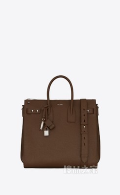 SAC DE JOUR竖款粒面皮革托特包
