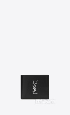 East/West 字母标志黑色真皮钱包