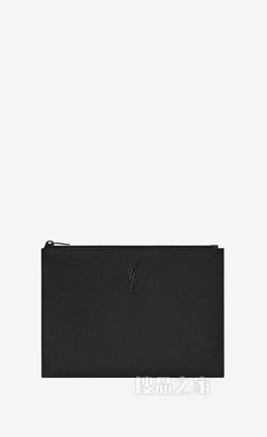 MONOGRAM 粒面压花真皮拉链平板电脑包