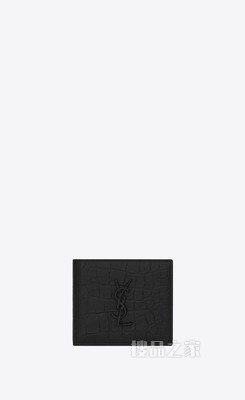 monogram 黑色鳄鱼压纹真皮长款钱包