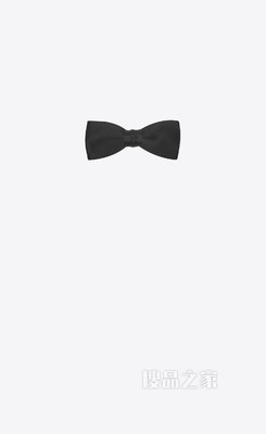 Yves黑色丝质罗缎领结