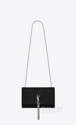 Kate 中号艳红色纹理真皮流苏穗链条包