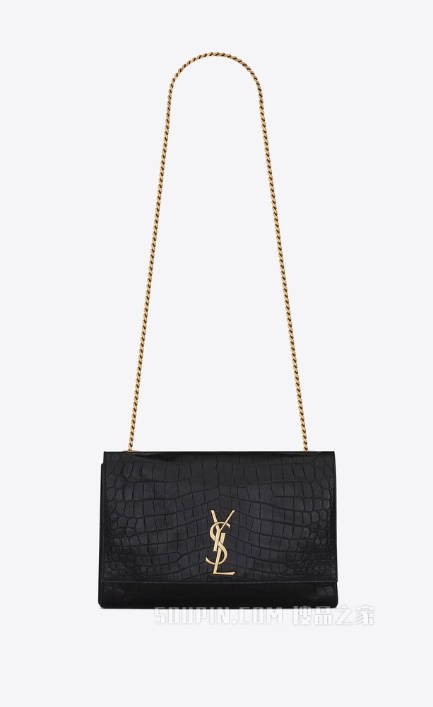 KATE中号绒面材质和鳄鱼纹压印皮革双面手袋