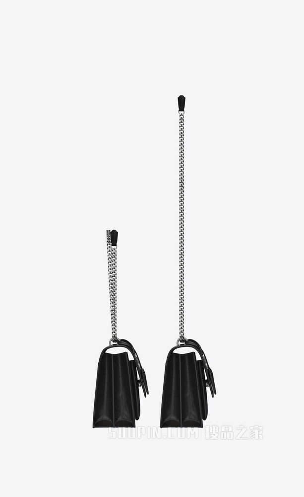 SUNSET中号涂层BARK皮革链条包