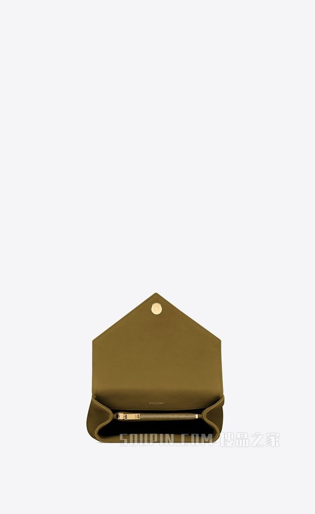 COLLEGE中号绗缝皮革手袋