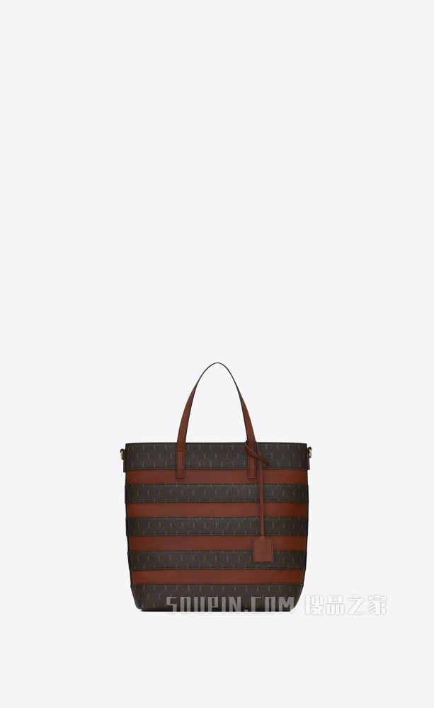LE MONOGRAMME 圣罗兰涂层帆布和光滑皮革购物包