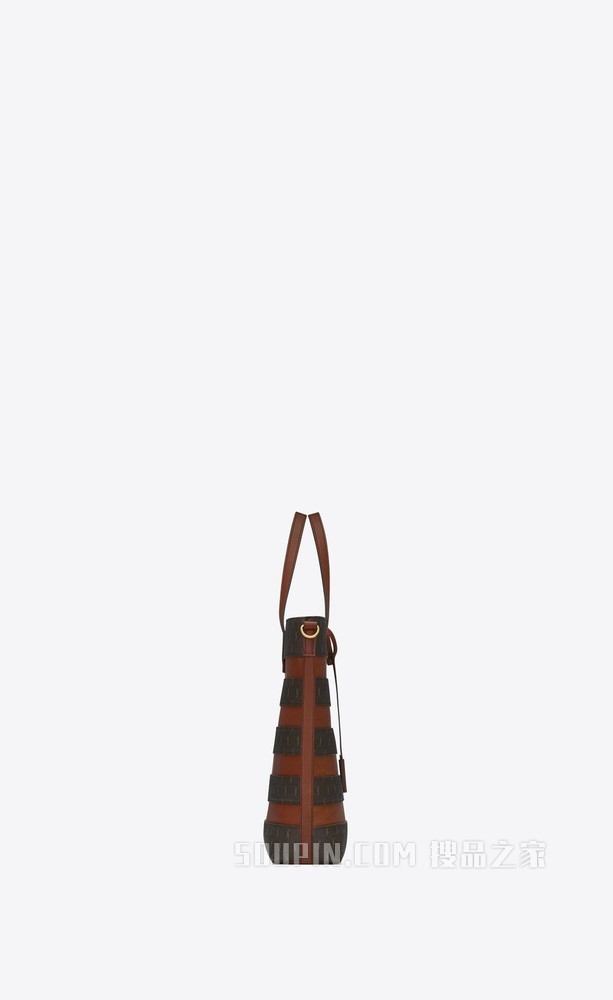 LE MONOGRAMME 圣罗兰涂层帆布和光滑皮革购物包