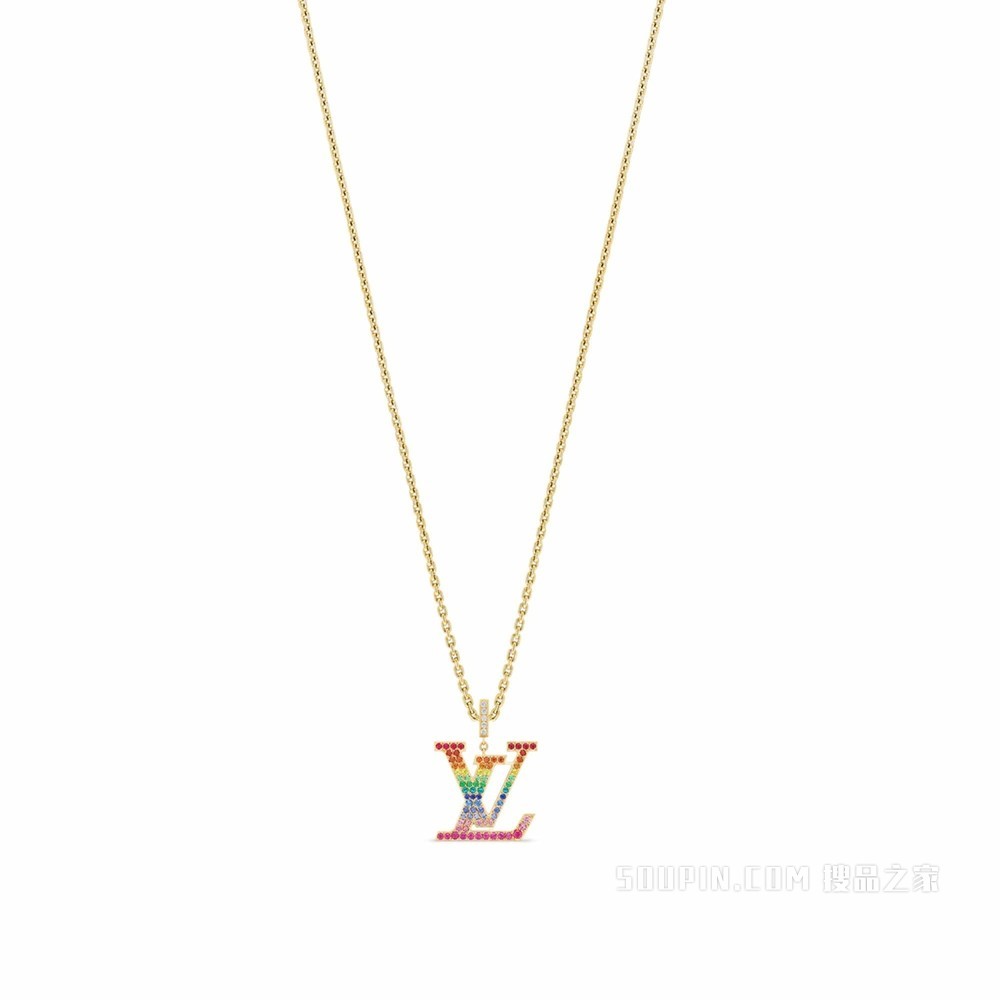 LV IDYLLE BLOSSOM LARGE 18K 金彩色宝石项链