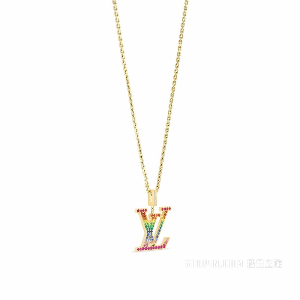 LV IDYLLE BLOSSOM LARGE 18K 金彩色宝石项链