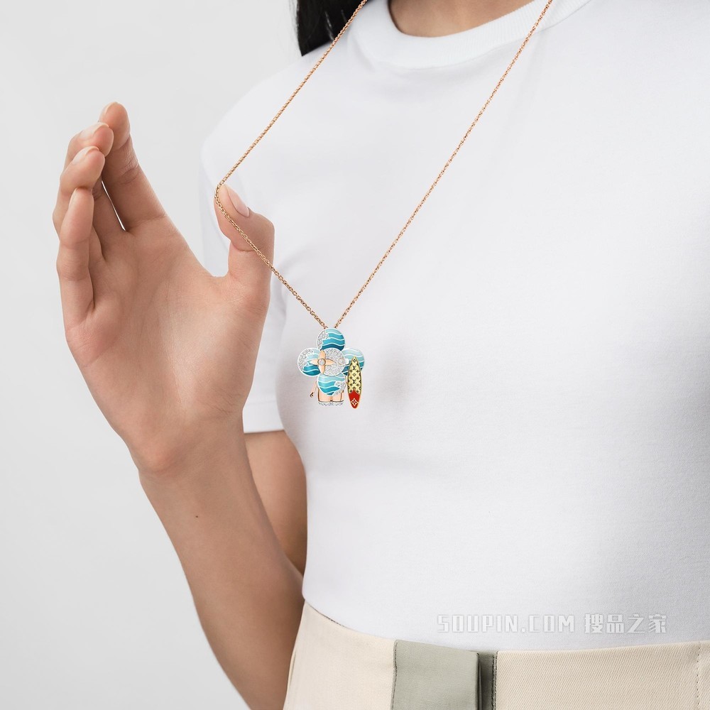 VIVIENNE RAINBOW 18K金 钻石彩色宝石项链