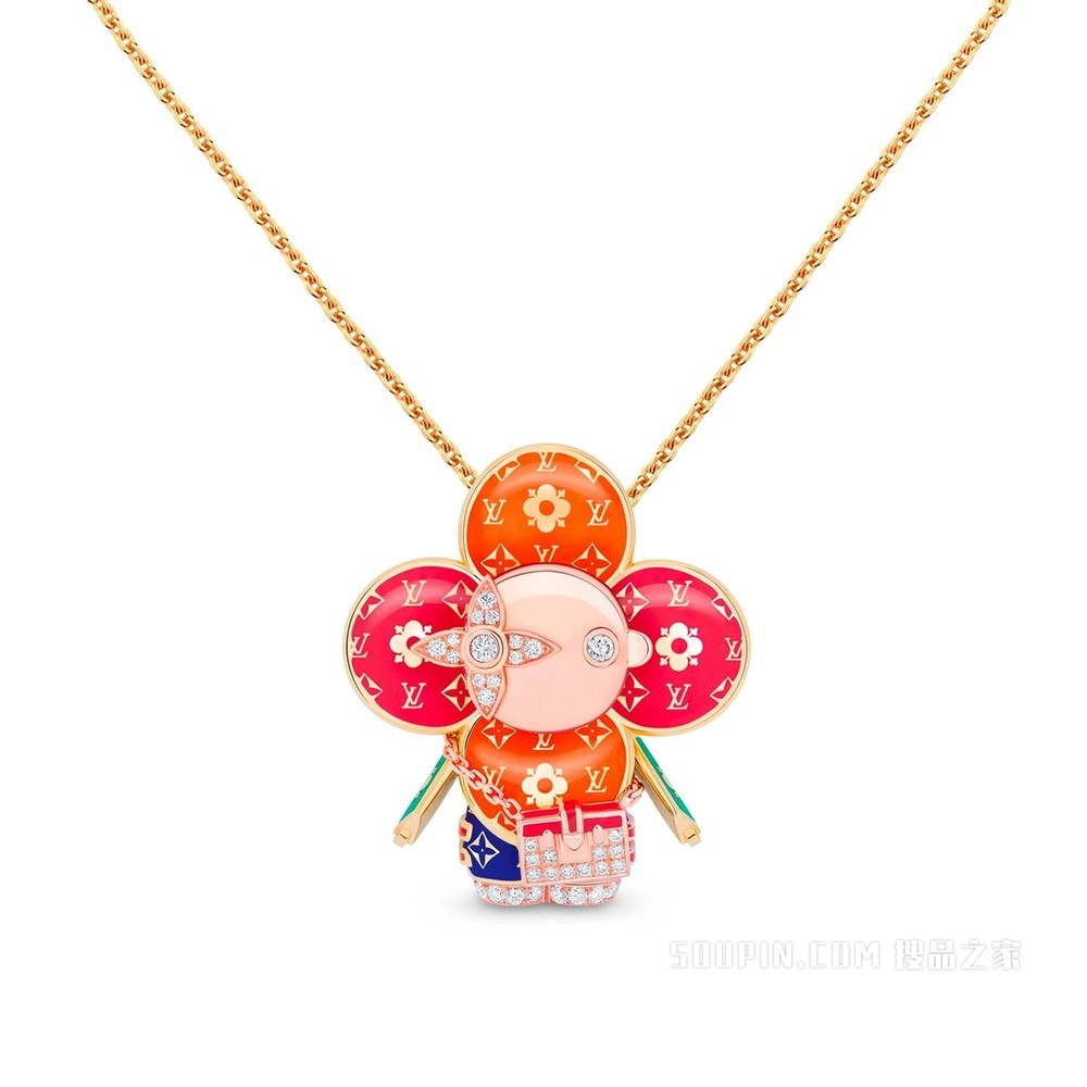 VIVIENNE RAINBOW 18K金 钻石彩色宝石项链