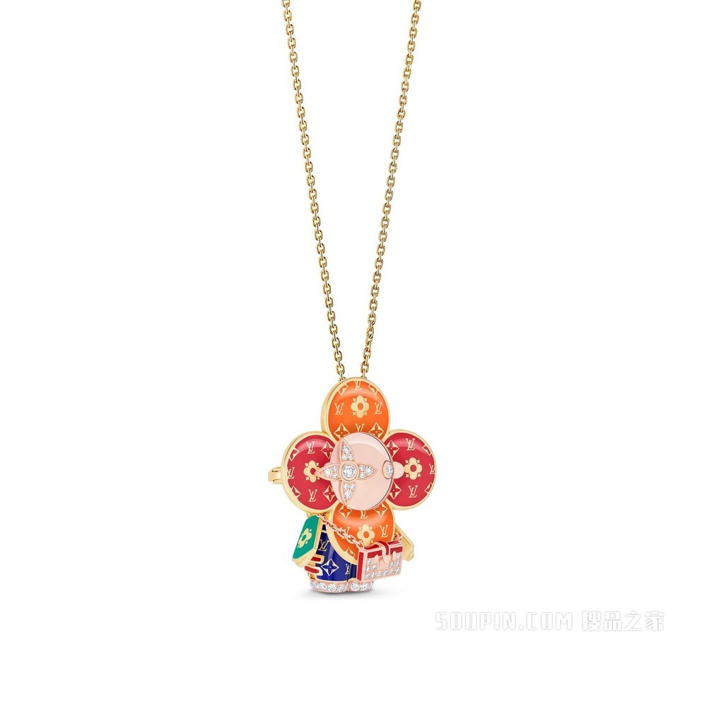 VIVIENNE RAINBOW 18K金 钻石彩色宝石项链